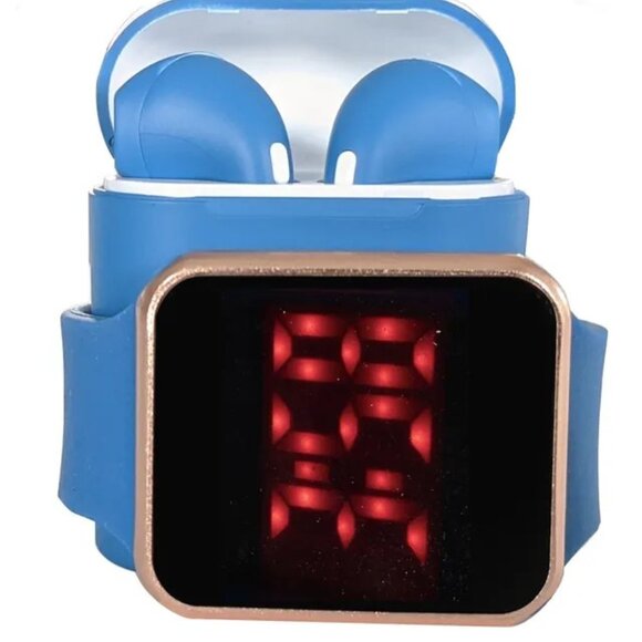 ZTECH Unisex LED Touch Watch and Wireless Headphones with Portable Charging Case - Picture 1 of 1